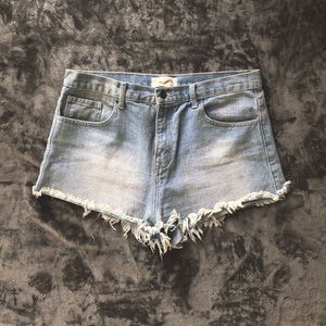 High waisted denim shorts